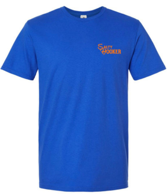 Royal/Orange Support your local hooker Tee