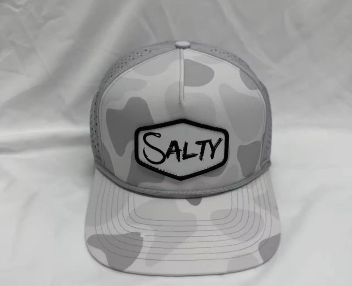 Salty camo trucker hat