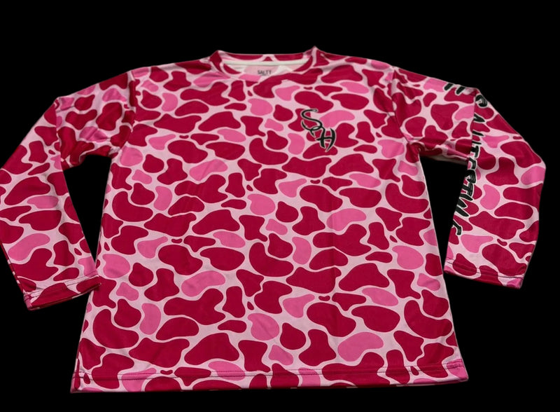 Youth pink camo Performance Dri Fit