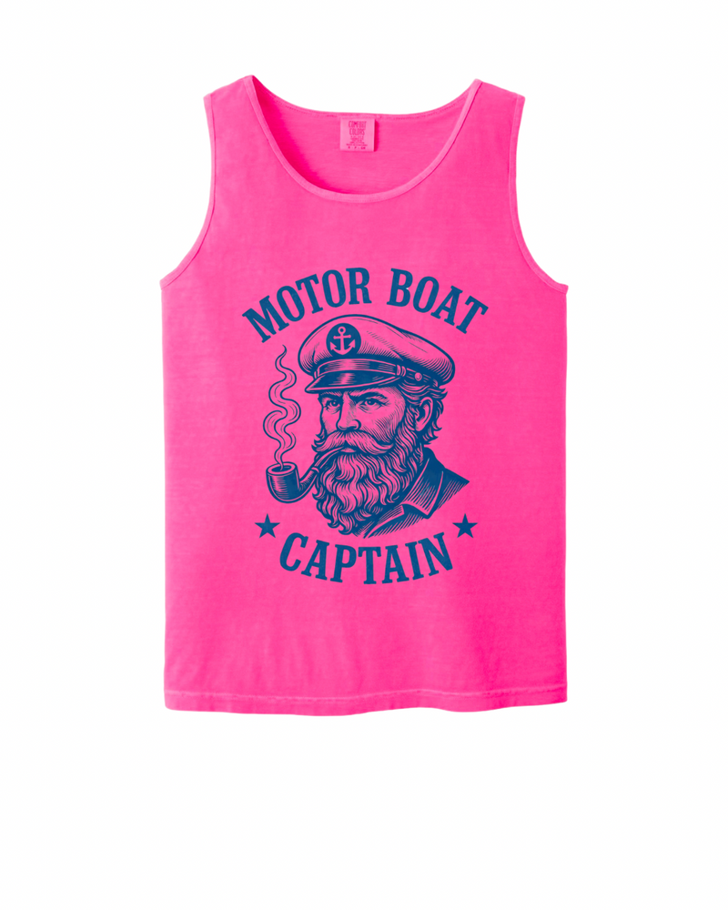 Salty motor boat captain tank
